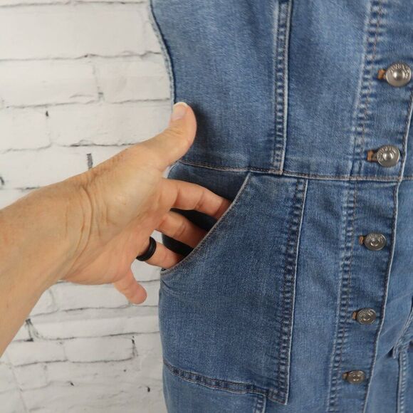 DIVIDED BY H&M BLUE DENIM BUTTON DOWN DRESS WITH POCKETS SIZE 4 - Picture 7 of 9